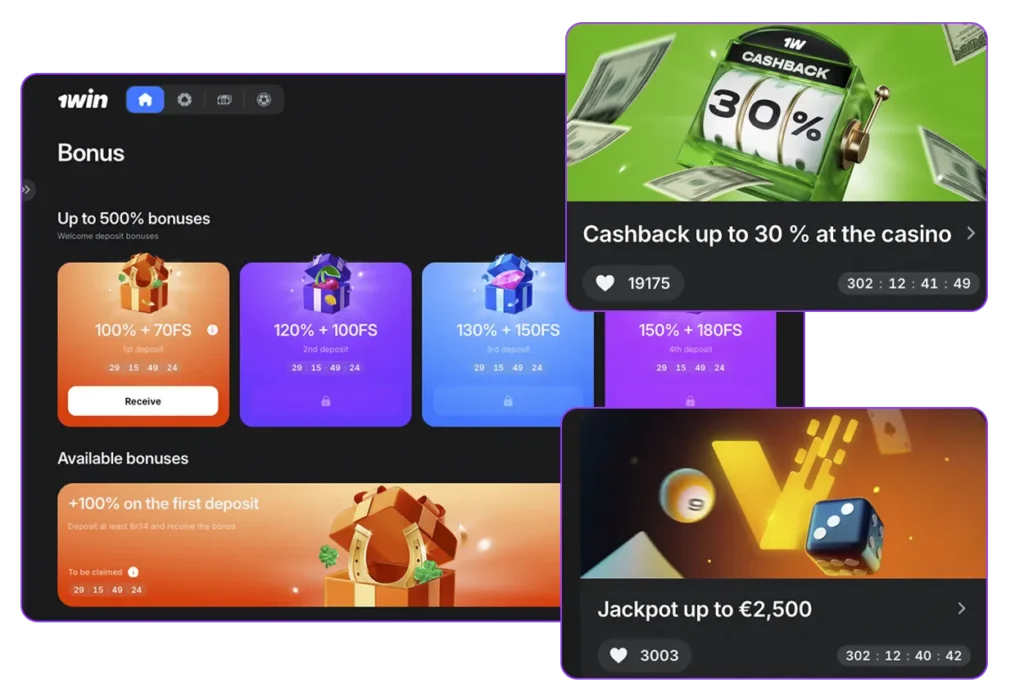 Casino Bonuses 1WIN in India