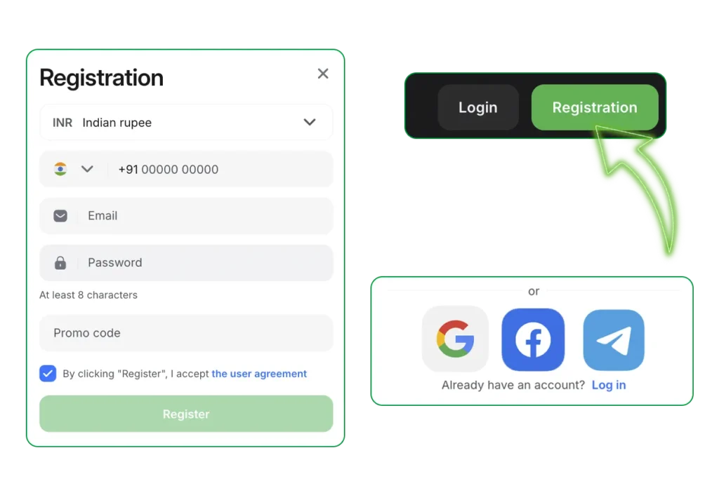 Register at 1win India